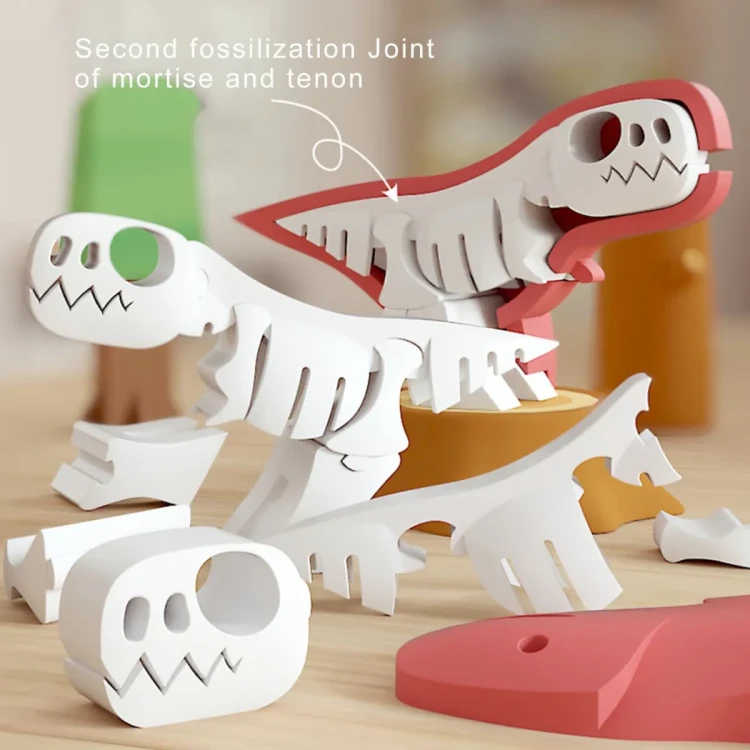 Kolorowa figurka dinozaura Half Toys z magnetycznymi częściami do rozłączania