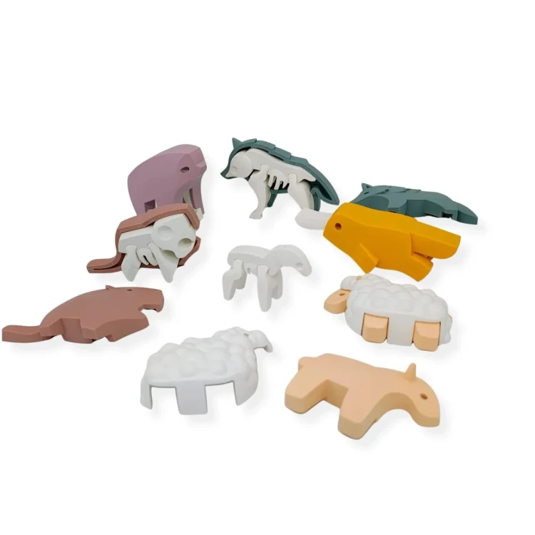 Figurki zwierząt Half Toys z elementami szkieletu do samodzielnego składania