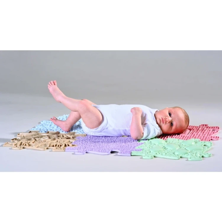 Elementy mat sensorycznych Muffik Baby Pastel z różnorodną fakturą stymulującą dotyk