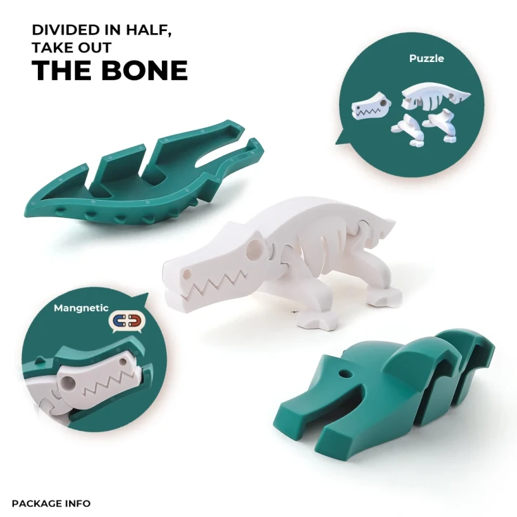 Ręka dziecka łącząca elementy magnetyczne zwierząt 3D Safari Half Toys
