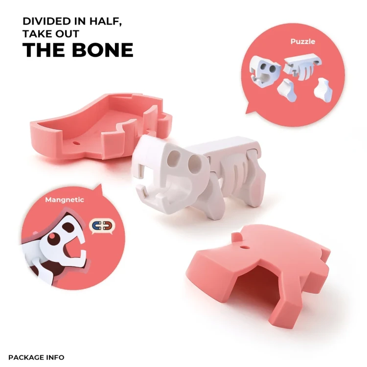 Widok klocków magnetycznych zwierząt Safari z zestawu konstrukcyjnego Half Toys