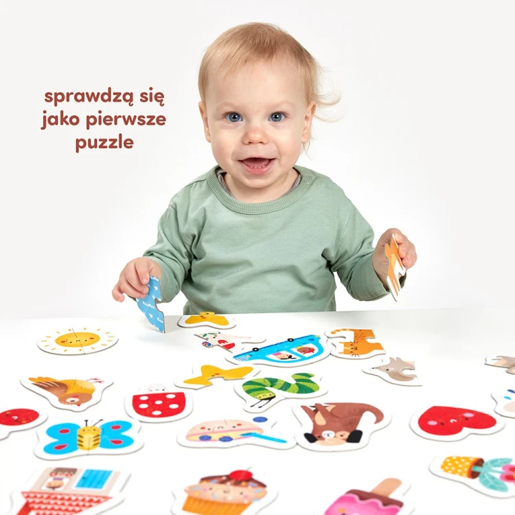 Układanka z zestawu Moje pierwsze puzzle do pary Bright Junior Media pokazująca obrazek zwierząt