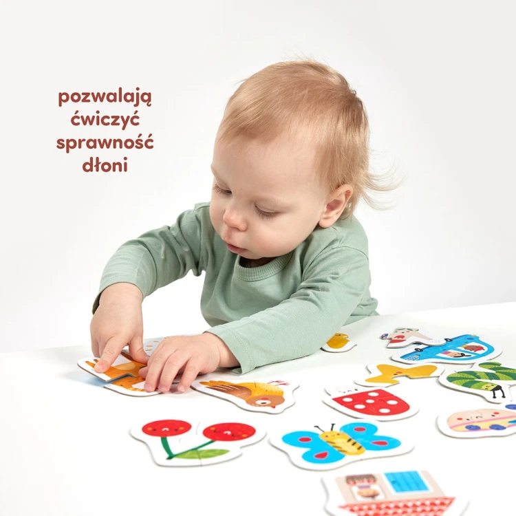Zestaw Moje pierwsze puzzle do pary Bright Junior Media w opakowaniu o wymiarach 203x147 mm