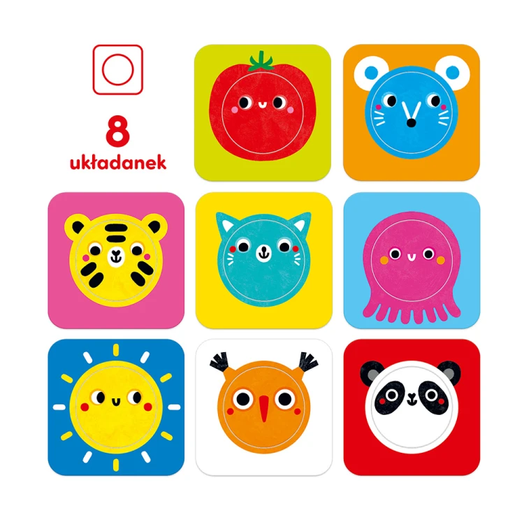 Widok na komplet układanek Pierwszy sorter Koło – edukacyjny zestaw puzzli Bright Junior Media