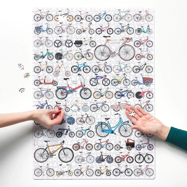 Opakowanie puzzli Rowery 1000 elementów Bright Junior Media z widoczną grafiką