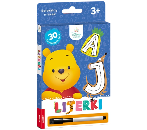Ścieralne karty z mazakiem Disney Maluch. Literki – zestaw edukacyjny AMEET dla dzieci