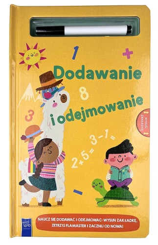 Dodawanie i odejmowanie z flamastrem suchościeralnym YOYO BOOKS – okładka książki edukacyjnej