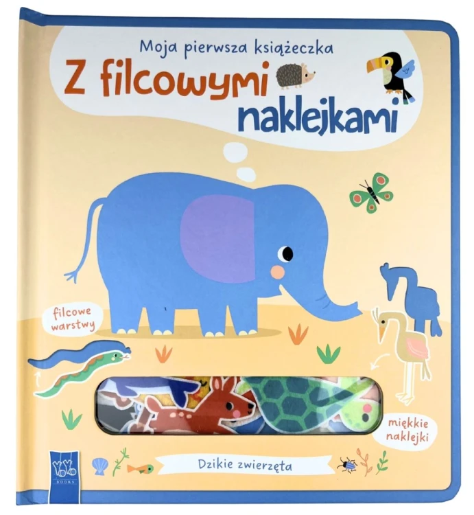 Książeczka Dzikie zwierzęta z filcowymi naklejkami wydawnictwa YOYO BOOKS o formacie 236x215x1 mm