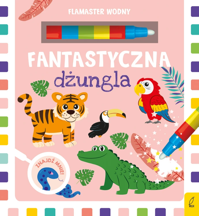 Fantastyczna dżungla Wilga, wodna kolorowanka z flamastrem do wielokrotnego malowania