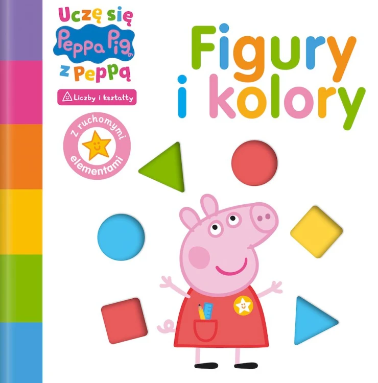 Okładka książki edukacyjnej Świnka Peppa. Figury i kolory od Media Service Zawada