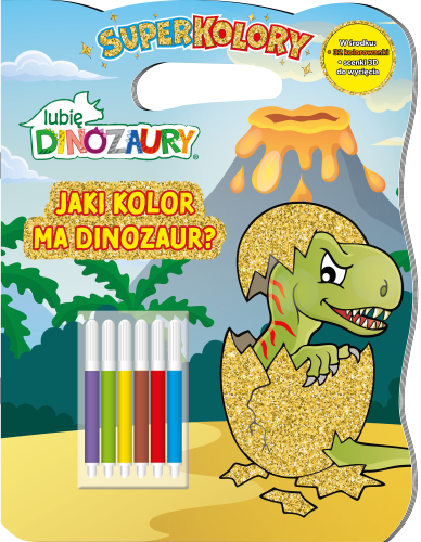Kolorowanka „Jaki kolor ma dinozaur?” Media Service Zawada z flamastrami i scenkami 3D