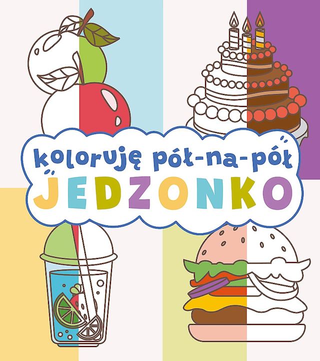 Kolorowanka Jedzonko. Koloruję pół na pół Trefl Books z naklejkami dla dzieci