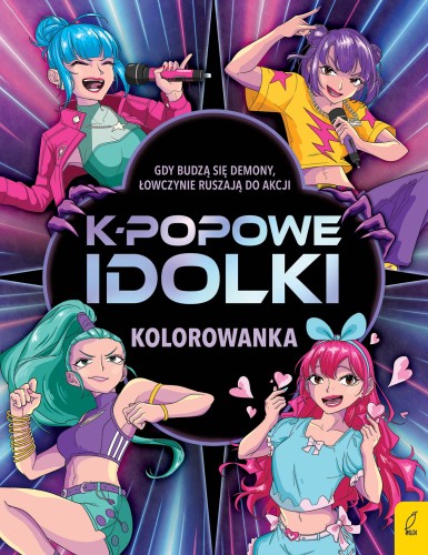 Kolorowanka K-popowe idolki Wilga z bohaterkami zespołu PRISM i scenami do pokolorowania