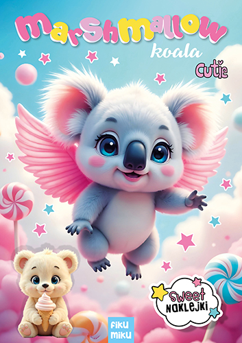 Koala Marshmallow, pastelowa kolorowanka dla dzieci F&amp;E FIKU MIKU w miękkiej okładce
