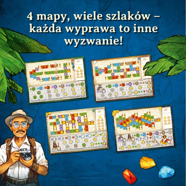 Plansza z trasami i elementami plemienia Muisca w grze Wyprawa do El Dorado NASZA KSIĘGARNIA
