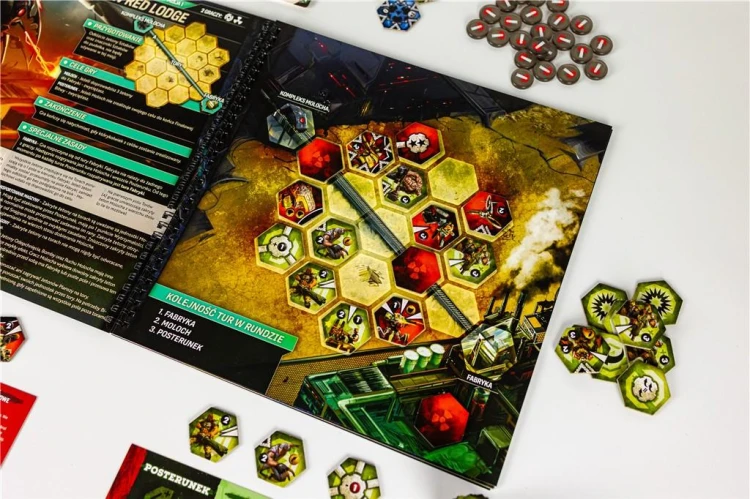 Elementy armii i żetony gry Neuroshima Hex od Portal Games