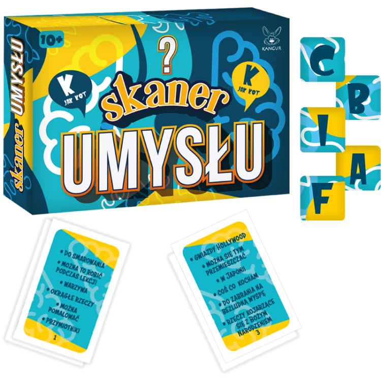 Skaner Umysłu gra słowna KANGUR — pudełko i karty w formacie 145x203 mm