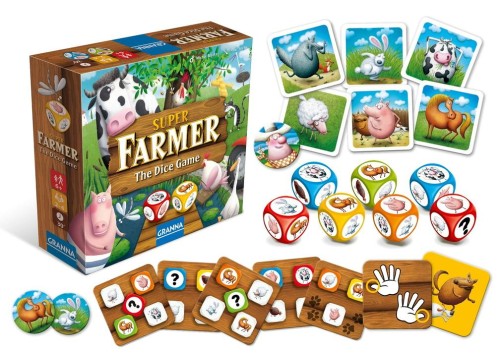 Superfarmer The Dice Game – gra kościana GRANNA z kartami i kośćmi w pudełku