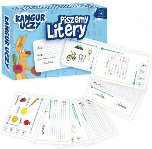 Edukacyjna gra Kangur Uczy. Piszemy litery - KANGUR, zestaw do nauki pisania dla dzieci 6 plus
