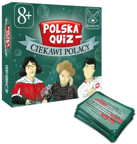 Polska Quiz edukacyjna gra quizowa KANGUR z 108 pytaniami i 36 kartami w pudełku