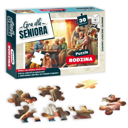 Puzzle Rodzina 30 elementów KANGUR, układanka aktywizująca pamięć seniorów