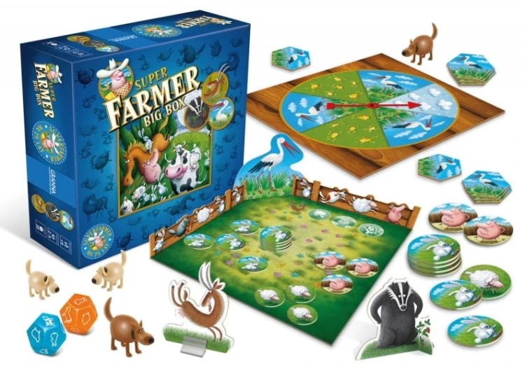 Superfarmer Big Box GRANNA, jubileuszowe pudełko rodzinnej gry planszowej