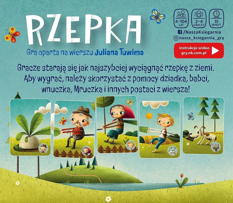 Gra planszowa Rzepka NASZA KSIĘGARNIA do wspólnej zabawy i rozmowy o wierszu