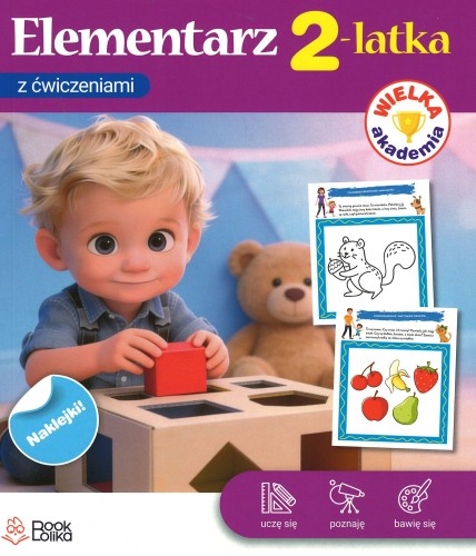 Elementarz 2-latka Bookolika z kolorowymi ilustracjami i zadaniami do wspólnej nauki