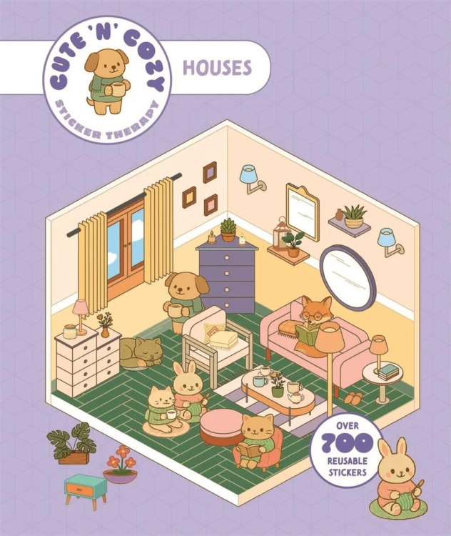 Cute ’n’ Cozy Homes Thames &amp; Hudson – okładka książki z naklejkami do dekorowania wnętrz