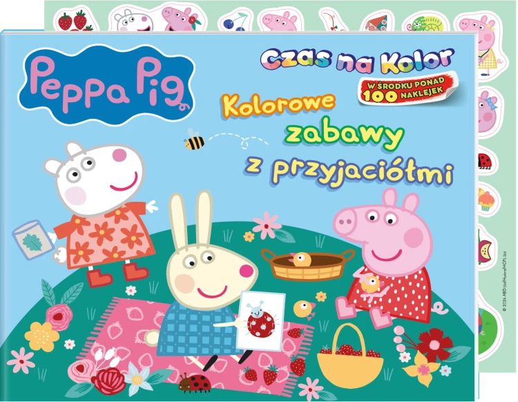 Kolorowanka Peppa Pig. Czas na kolor dla dzieci 3+ z naklejkami, prezentacja okładki bloku