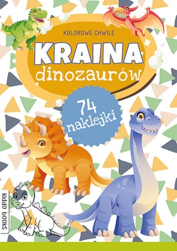 Kraina dinozaurów, kolorowanka dla dzieci Kiddo Books do samodzielnego kolorowania