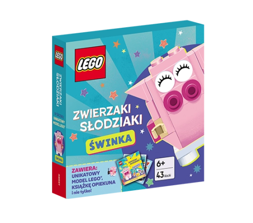 LEGO Zwierzaki Słodziaki. Świnka AMEET, zestaw kreatywny z klockami, książką i naklejkami