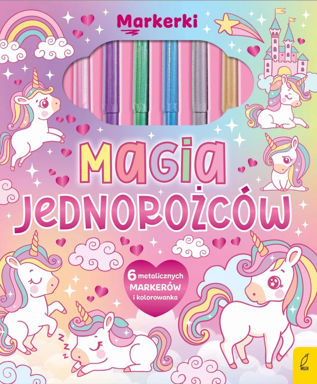 Magia jednorożców Wilga, kolorowanka dla dzieci z pachnącymi flamastrami