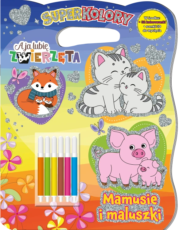 Kolorowanka Mamusie i maluszki Media Service Zawada dla dzieci, ze zwierzęcym motywem