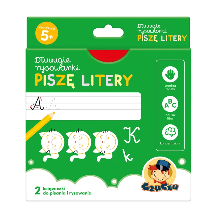 Książeczki Piszę litery Bright Junior Media w harmonijkowej formie do ćwiczenia pisania