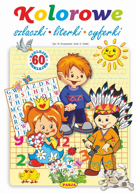 Kolorowe szlaczki Pasja – książka edukacyjna dla dzieci z ćwiczeniami i naklejkami
