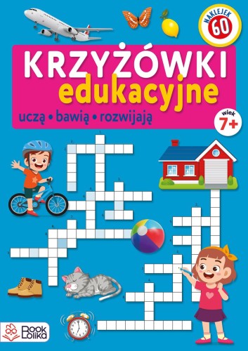 Krzyżówki edukacyjne dla dzieci Bookolika – okładka książki z łamigłówkami