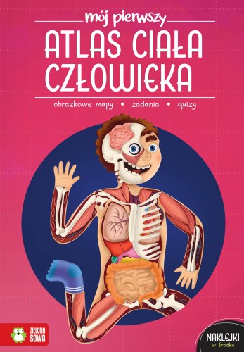 Mój pierwszy atlas ciała człowieka ZIELONA SOWA, książka edukacyjna dla dzieci z naklejkami