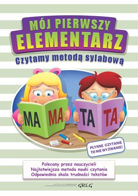 Mój pierwszy elementarz GREG dla dzieci, książka w twardej oprawie do nauki czytania sylabami