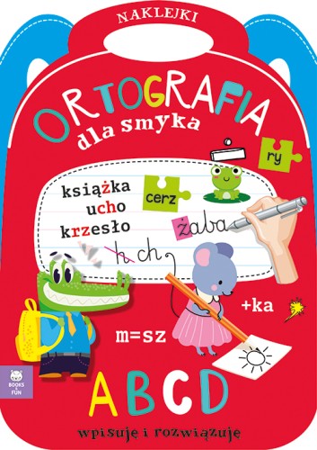 Ortografia dla smyka BOOKS AND FUN, zeszyt ćwiczeń pisowni z łamigłówkami i naklejkami