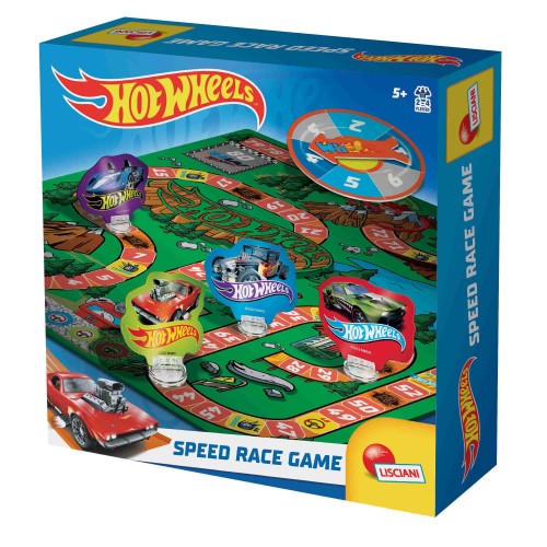 Hot Wheels Speed Race Lisciani, rodzinna gra planszowa z motywem tradycyjnej gry w gęś.