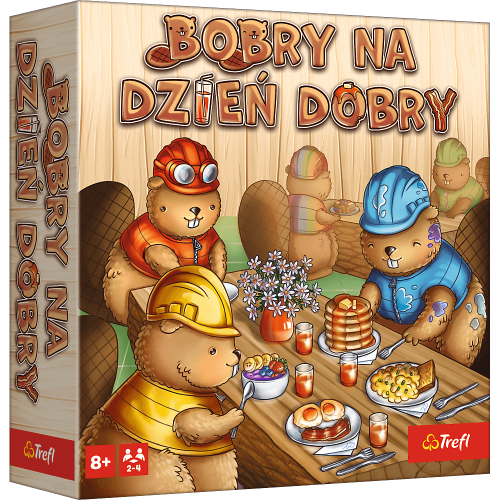 Bobry na dzień dobry Trefl PAP, rodzinna planszówka o śniadaniu w leśnej stołówce