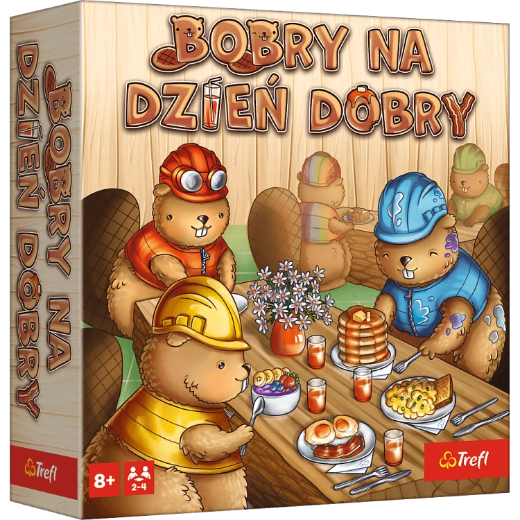 Bobry na dzień dobry Trefl PAP, rodzinna planszówka o śniadaniu w leśnej stołówce