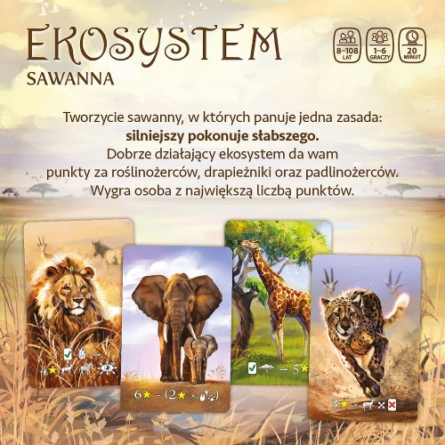 Gra karciana Ekosystem 3: Sawanna wydawnictwa NASZA KSIĘGARNIA