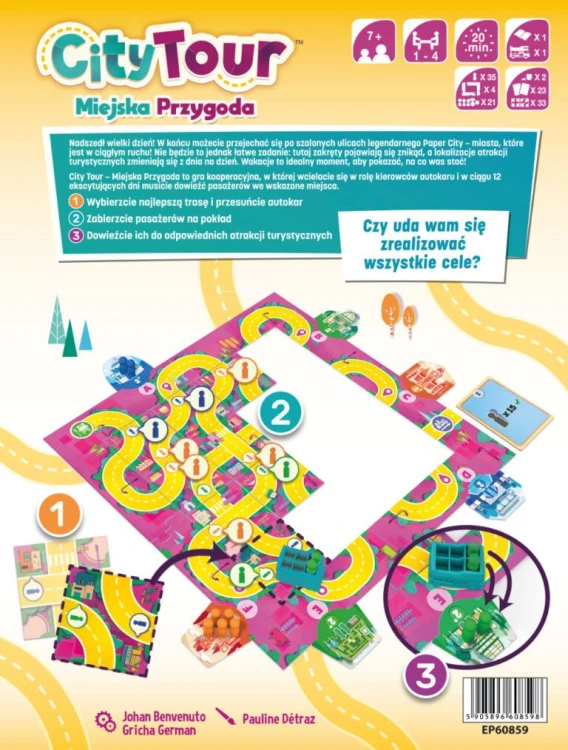 City Tour – Miejska Przygoda Epee, kooperacyjna gra planszowa o wspólnym planowaniu trasy