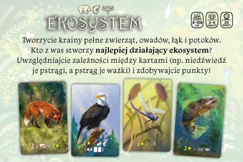 Gra Ekosystem NASZA KSIĘGARNIA, krainy zwierząt, owadów, łąk i potoków