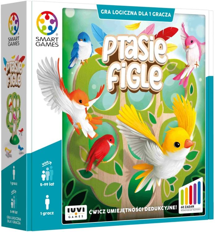 Smart Games Ptasie Figle – drewniane drzewko i ptaszki do gry logicznej