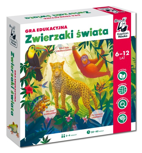 Zwierzaki świata Edgard PAP, edukacyjna gra planszowa o zwierzętach i przyrodzie