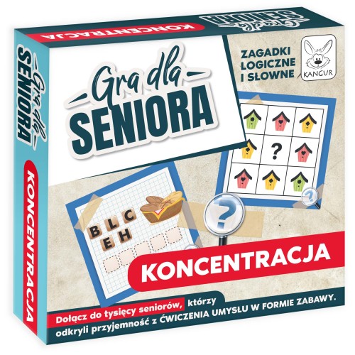 Karty gry KANGUR Koncentracja dla seniorów do ćwiczenia pamięci i spostrzegawczości
