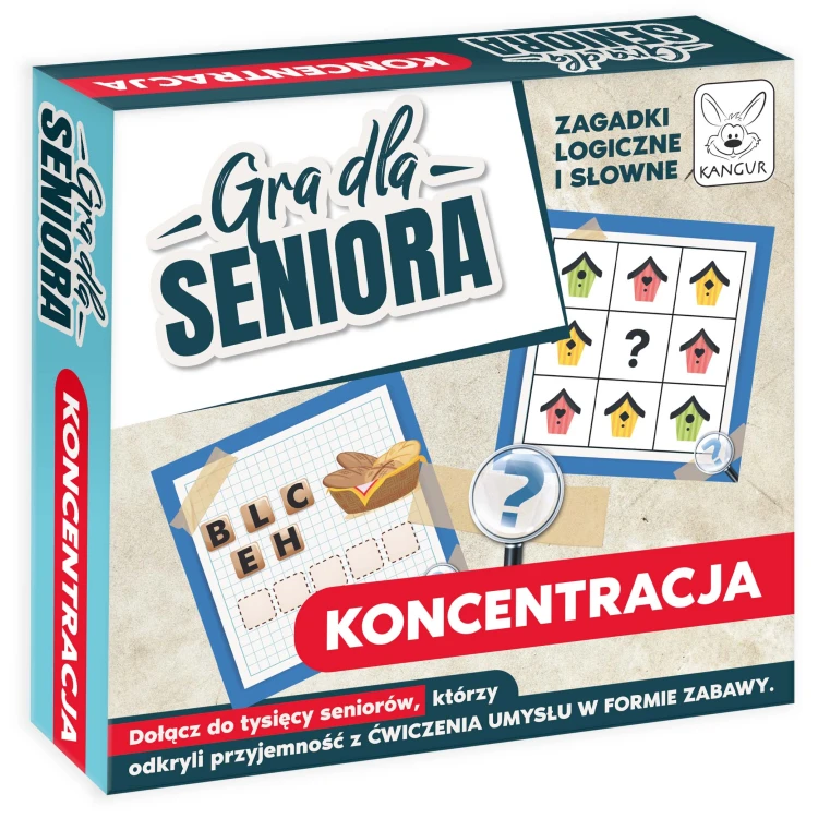 Karty gry KANGUR Koncentracja dla seniorów do ćwiczenia pamięci i spostrzegawczości